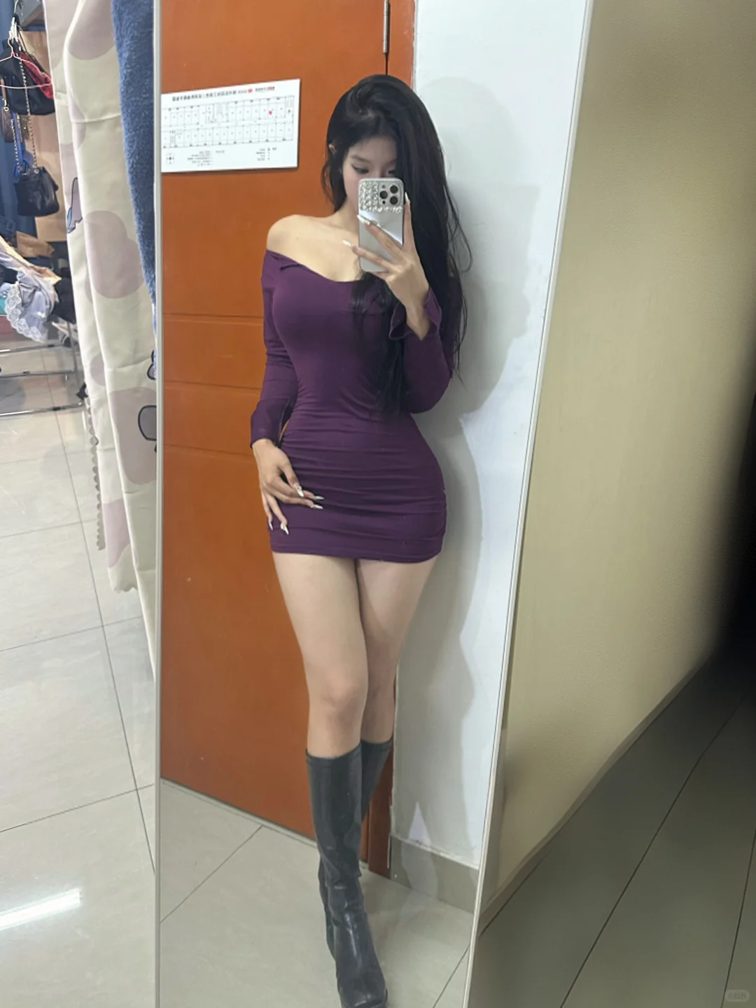 170/118 超辣大衣内搭裙‼️果然紫色最有韵味