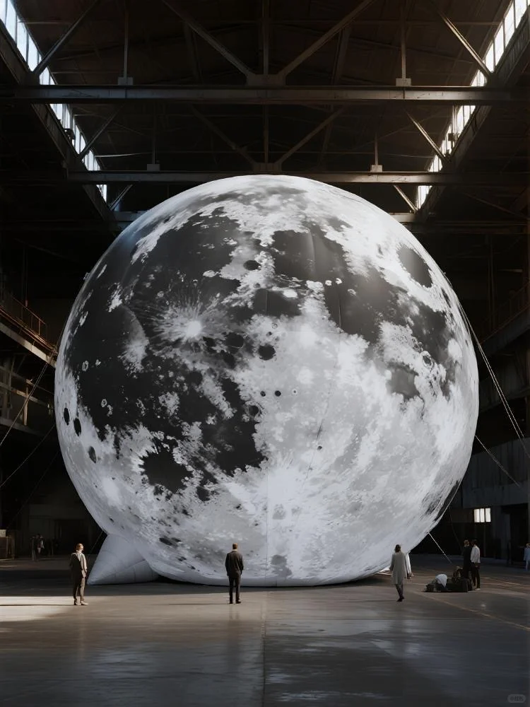 巨型月球气模！工业风艺术展美陈氛围感拉满
