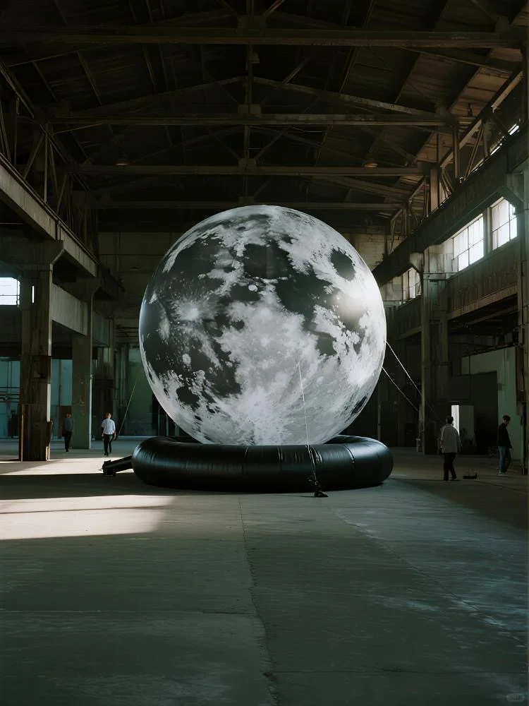 巨型月球气模！工业风艺术展美陈氛围感拉满