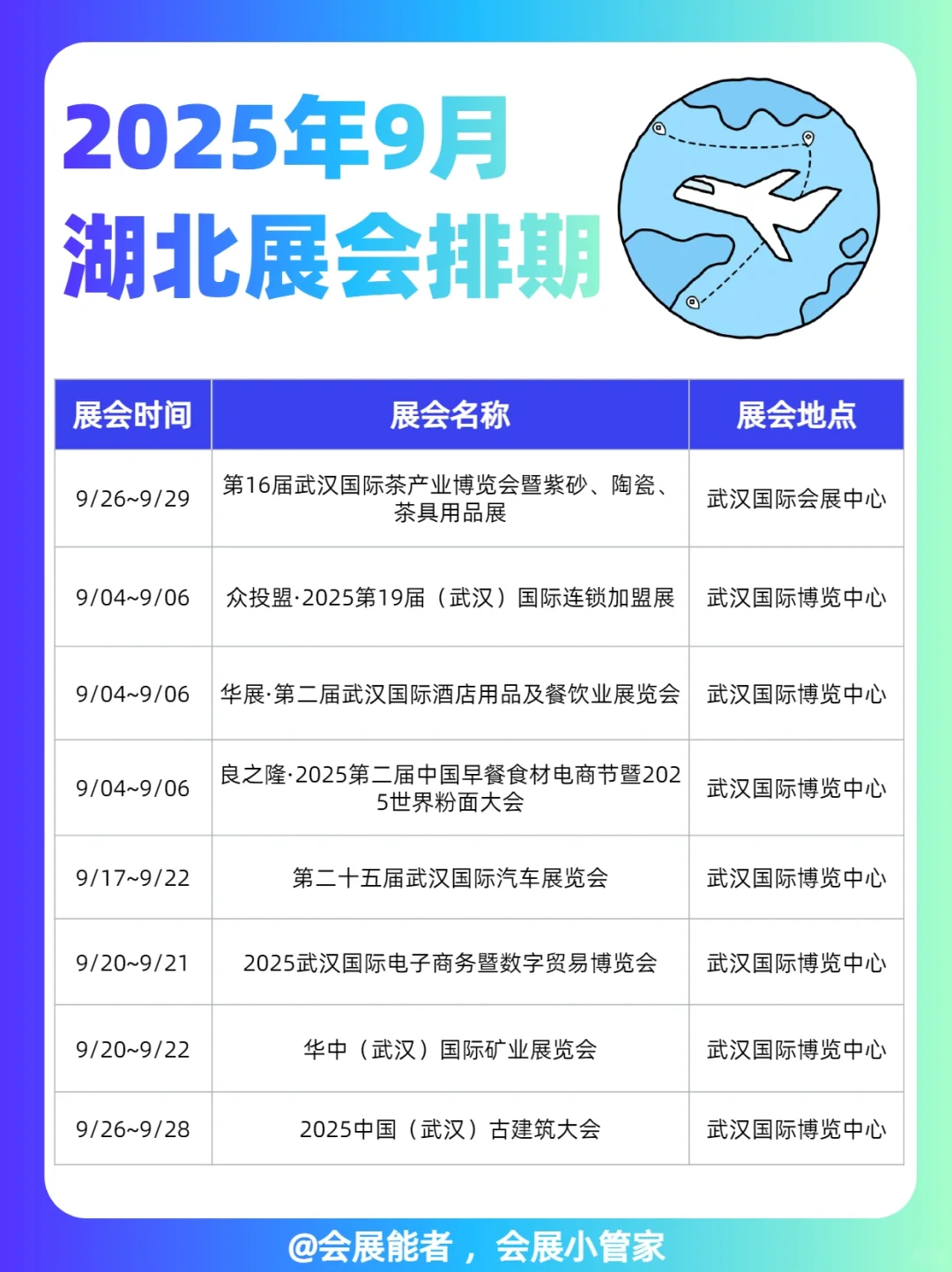 9月湖北、湖南展会排期来喽~