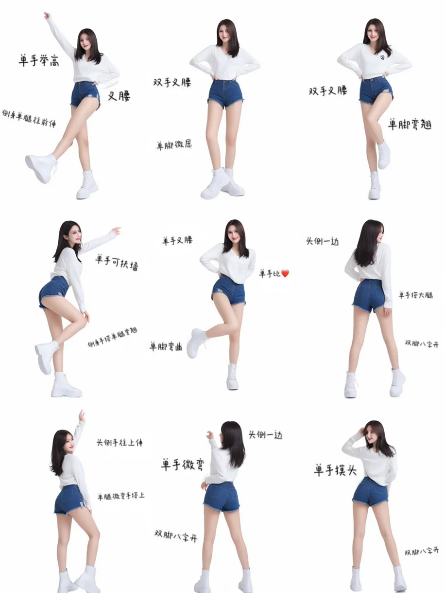 在家也能拍的9组美式辣妹姿势?