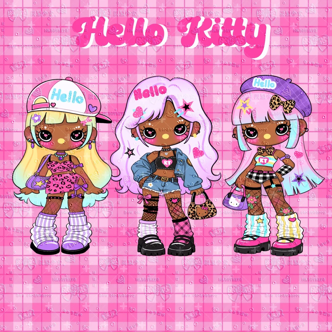 黑皮辣妹hello kitty女孩换装合集?