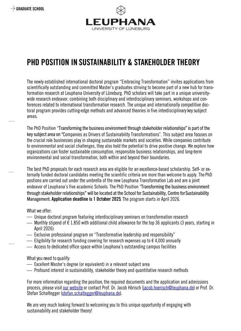 ??可持续发展 - 展会・职位・读博机会