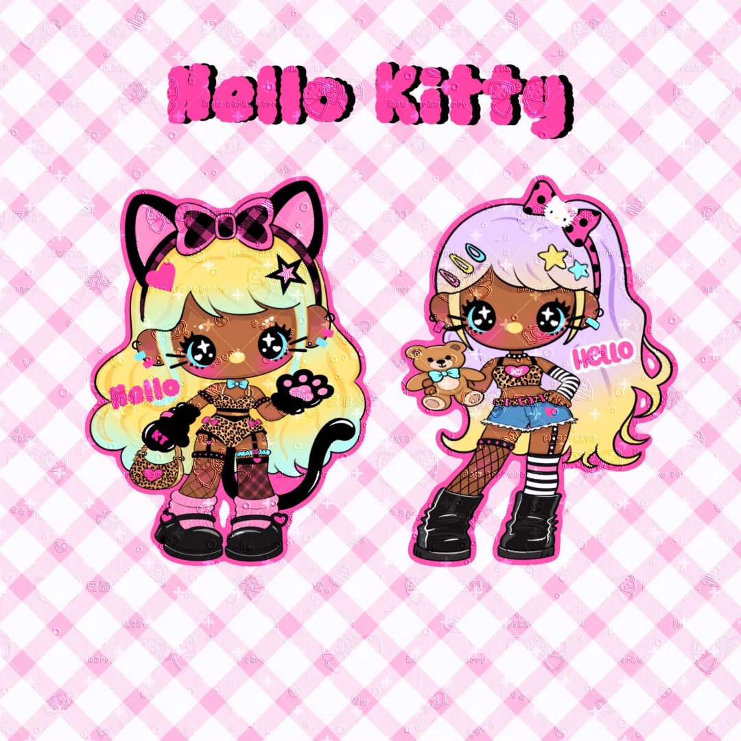黑皮辣妹hello kitty女孩换装合集?