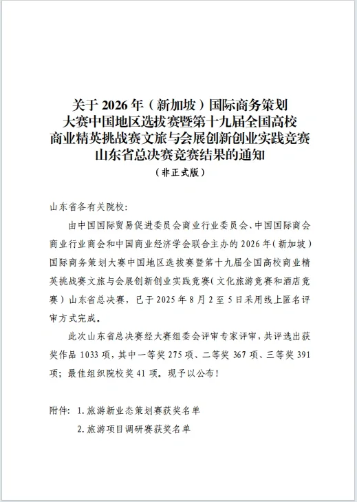 山东省文旅会展总决赛结果已出