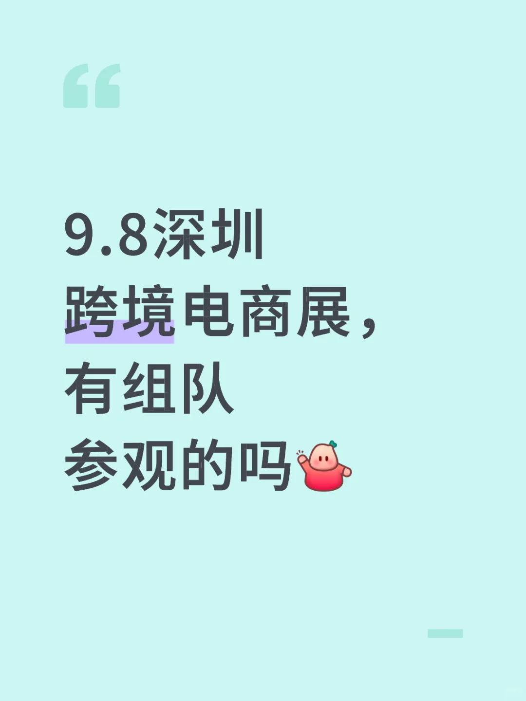 寻搭子参观9.7号的深圳跨境电商展
