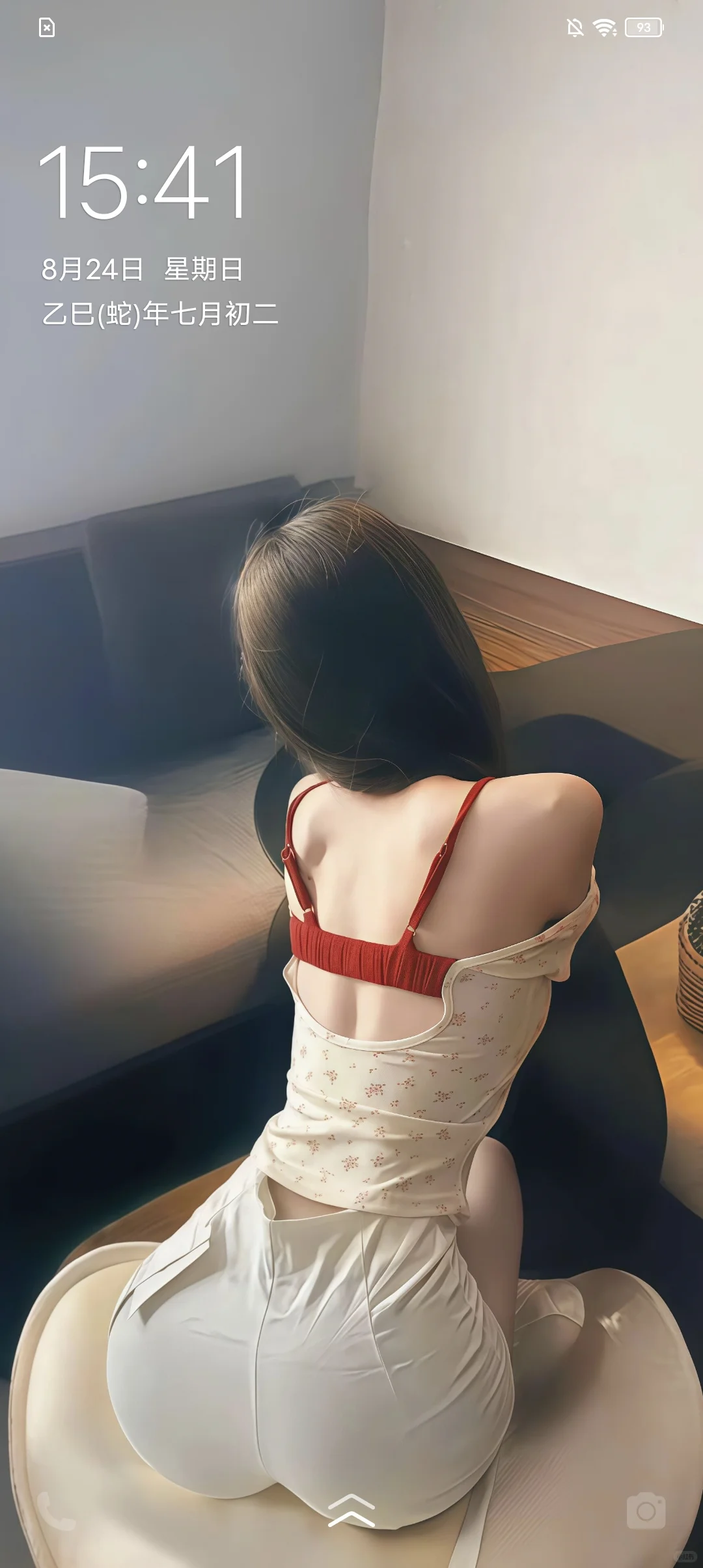 甜妹居家瘦腰壁纸 穿露脐装超可 点进