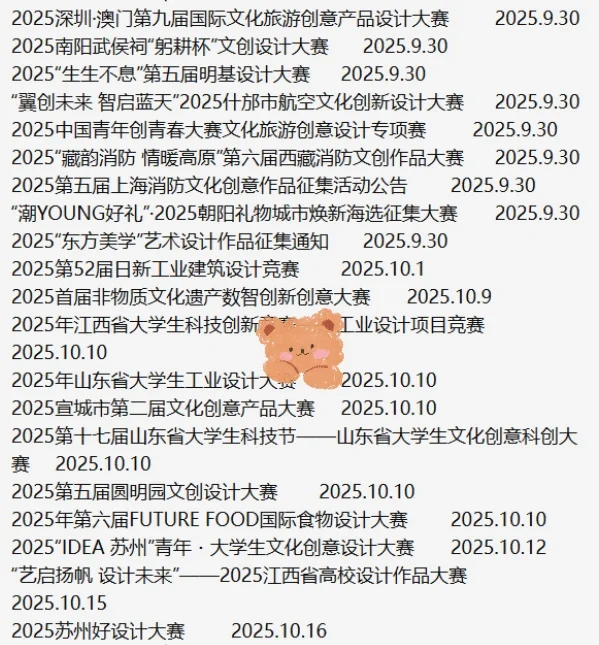 国内设计竞赛整理