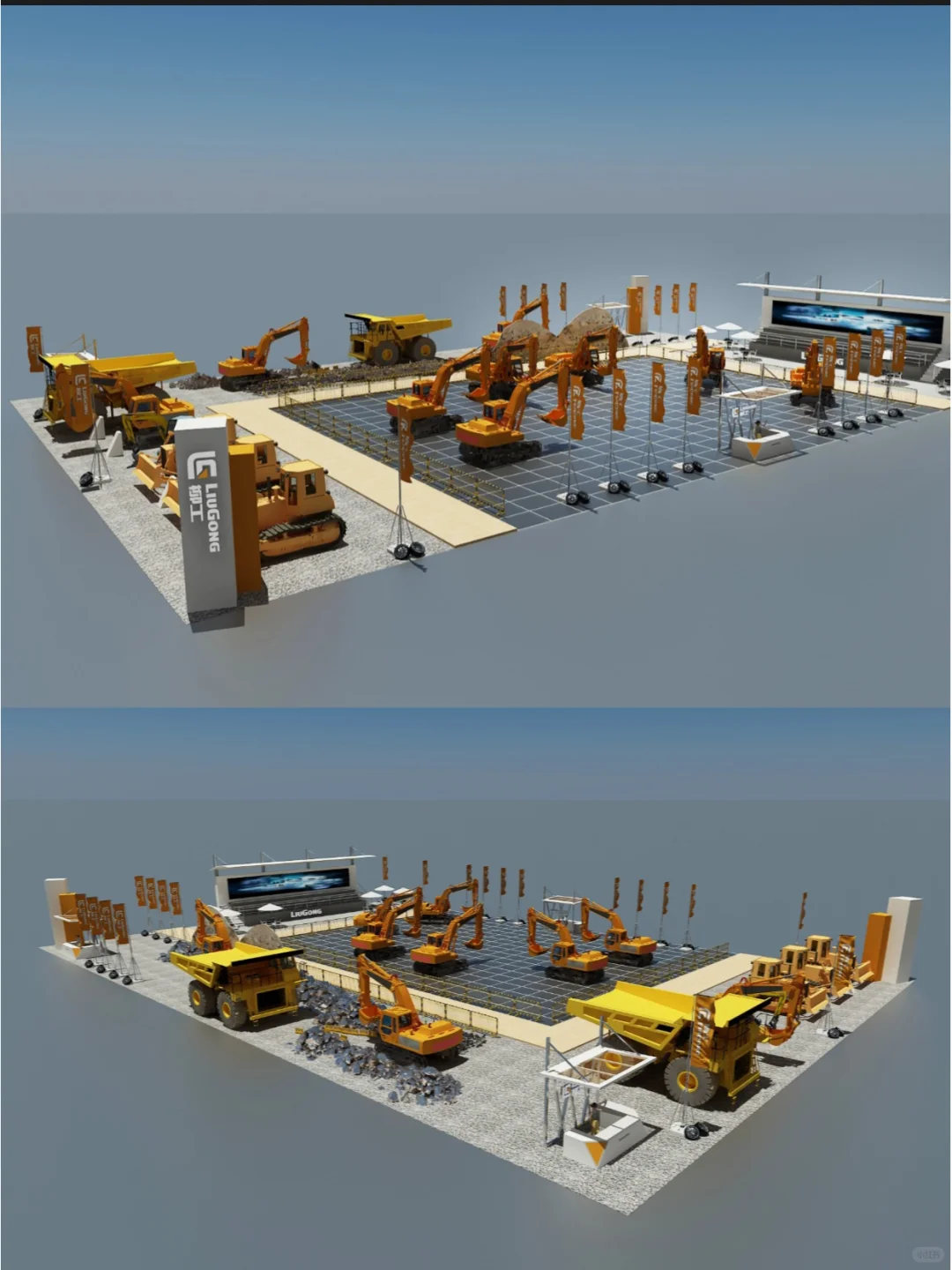 ?柳工展台：工程机械的力量美学