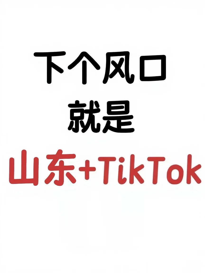 下个风口就是山东➕tiktok