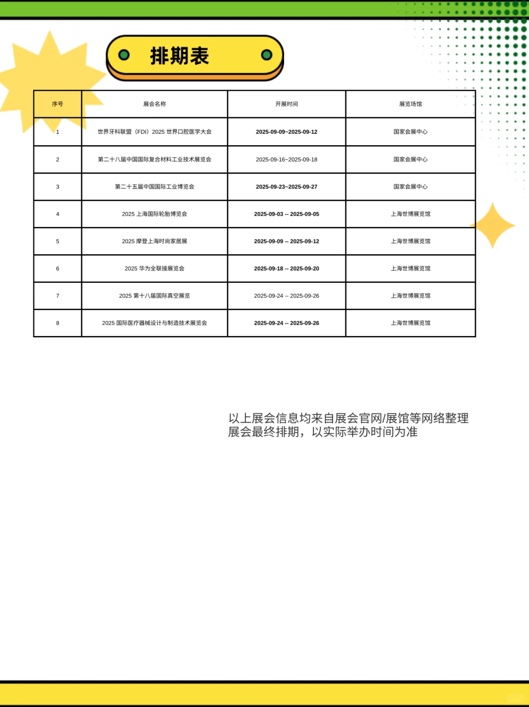✨上海 9 月展会大放送，码住别错过！
