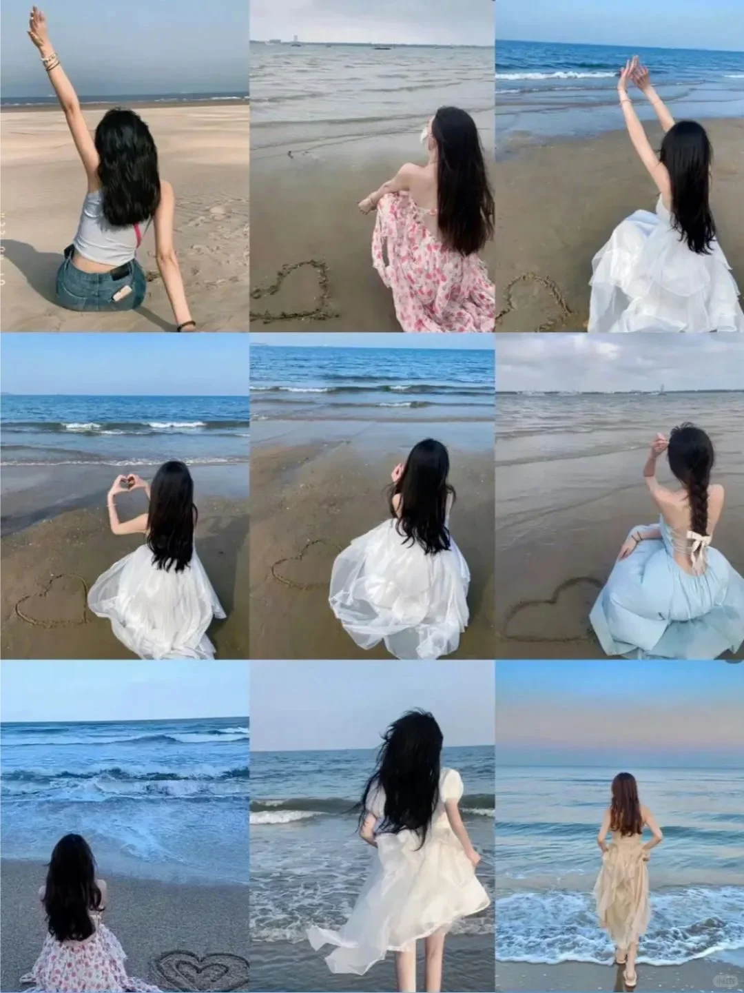 ?这样的姿势在海边拍出来的照片美极了!