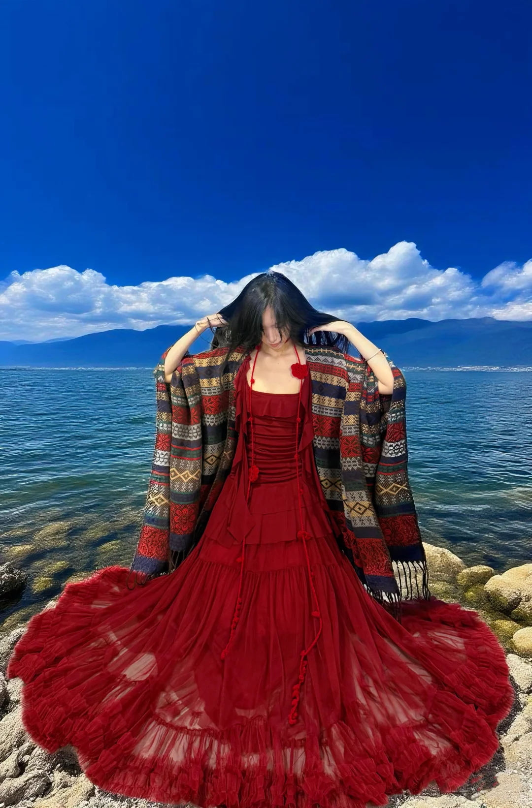 海盐玫瑰⋆.˚?༘⋆?明媚早秋红色系度假穿搭
