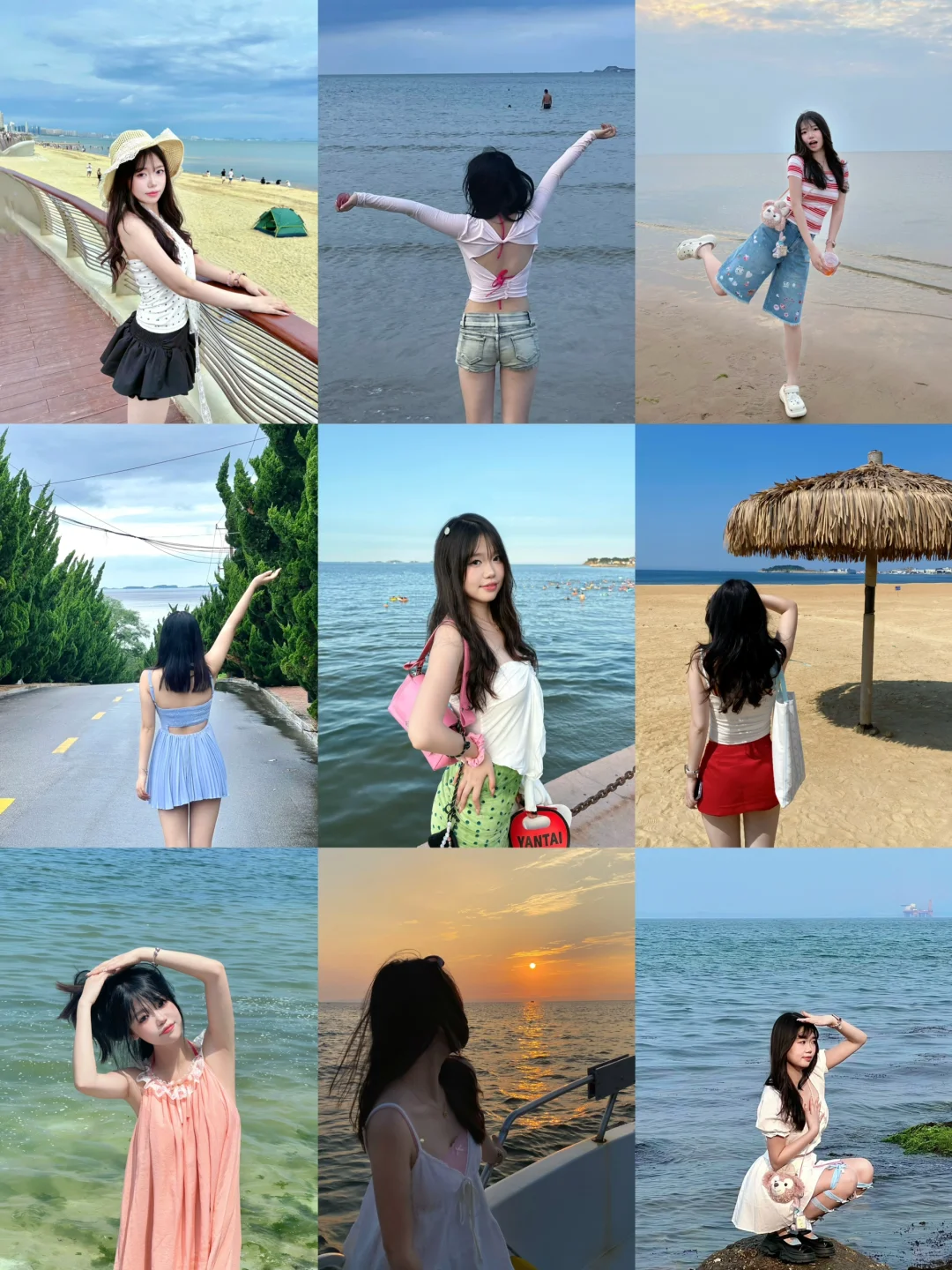 九套苹果型女孩的平价海边穿搭