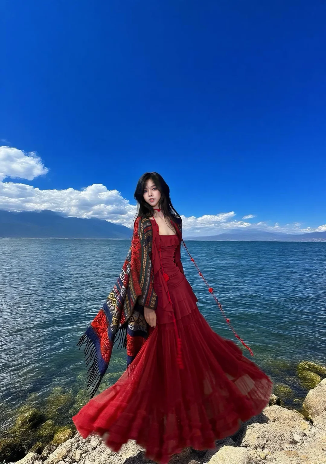 海盐玫瑰⋆.˚?༘⋆?明媚早秋红色系度假穿搭