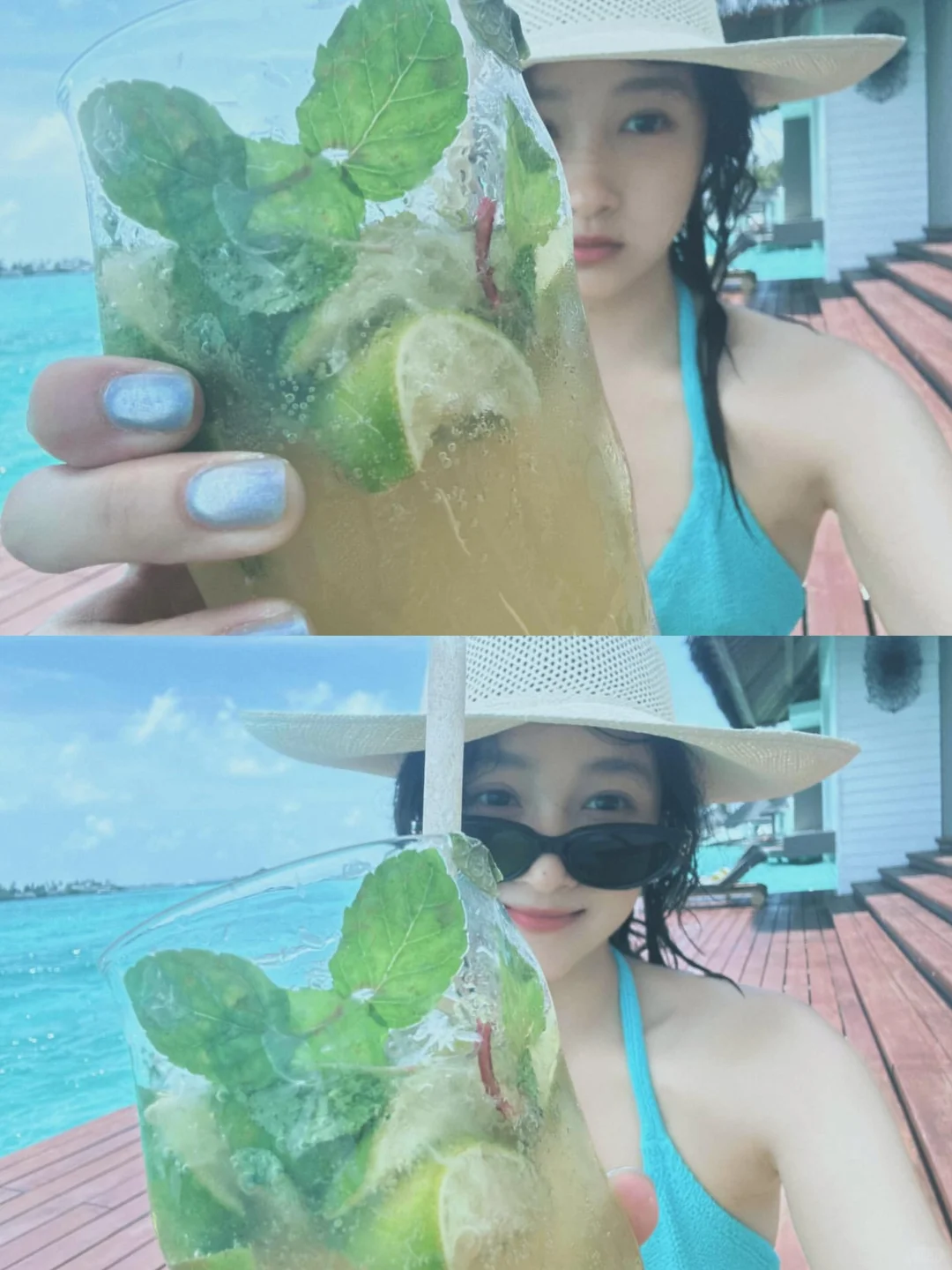 关晓彤晒海边度假美照?美好身材咝哈咝哈?