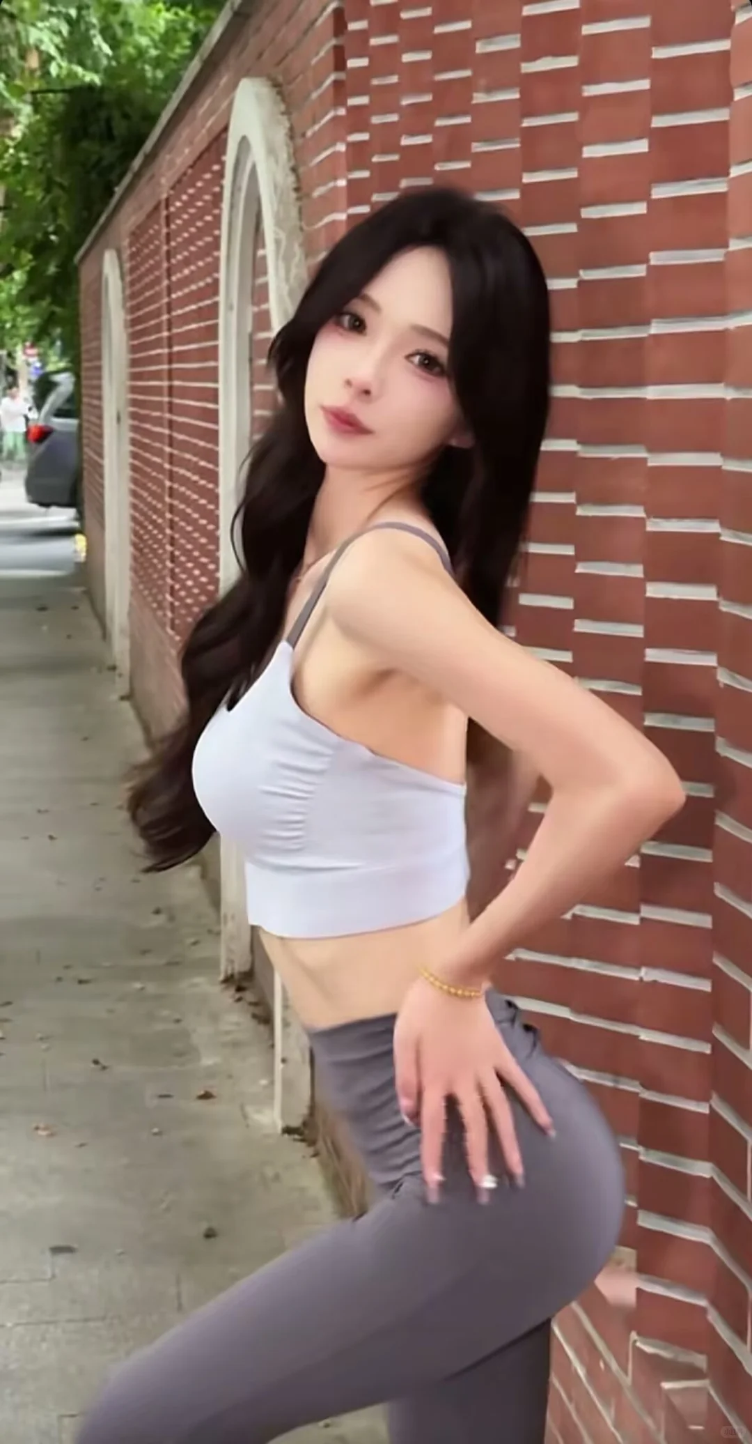 美女网红瑜伽服身材