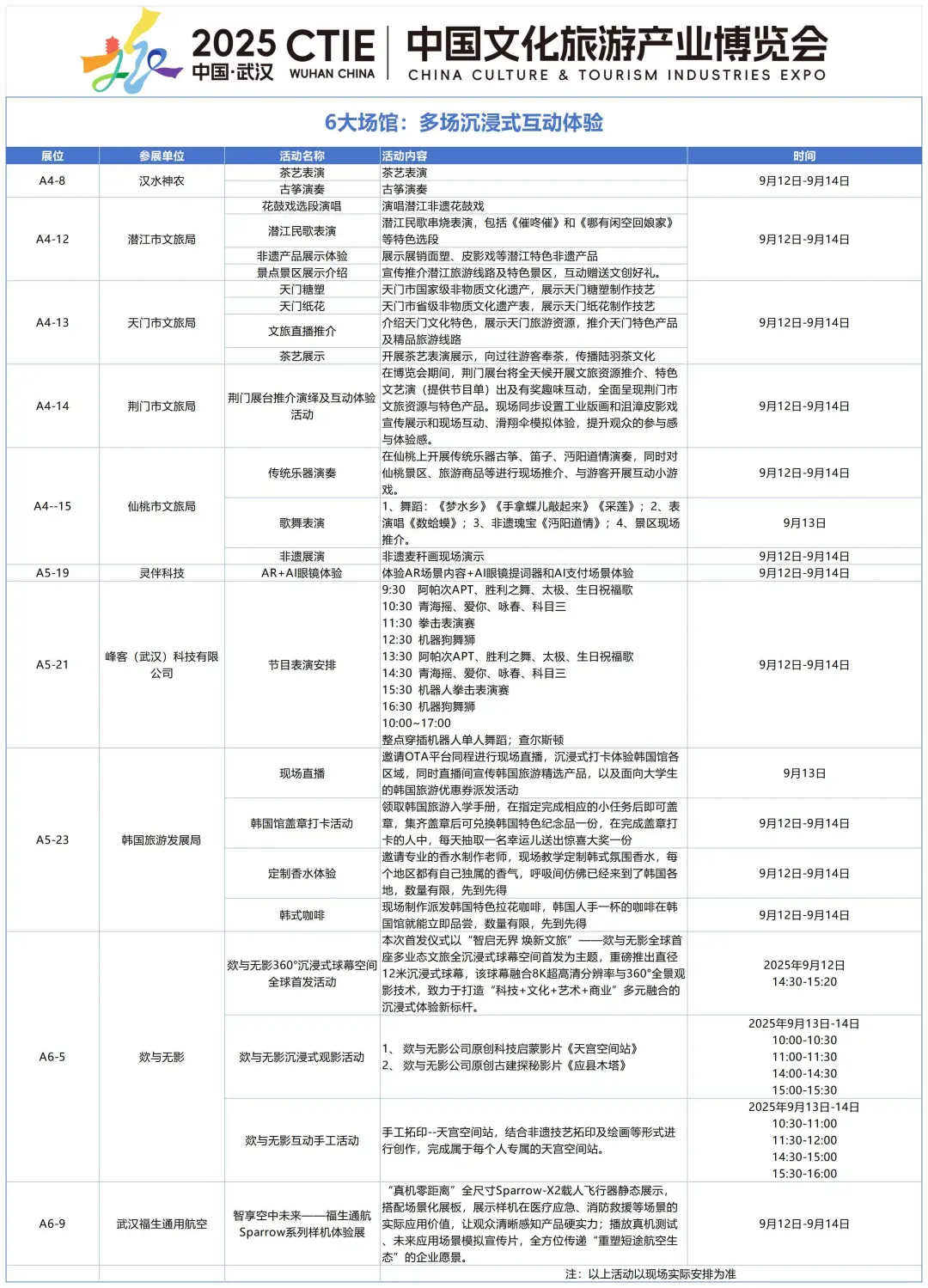 武汉丨2025中国文旅产业博览会·节目单来了