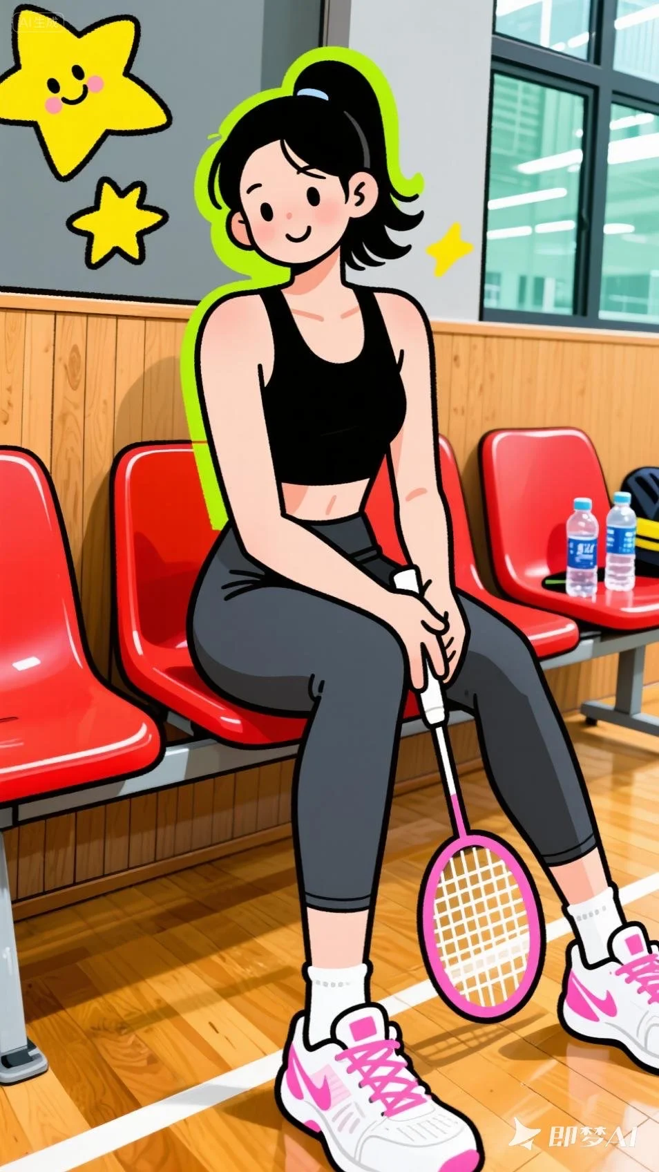 瑜伽裤+羽毛球=快乐double！