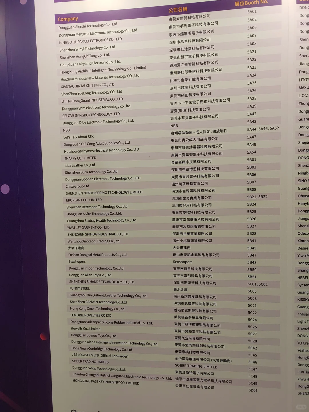 香港成人展——参展公司