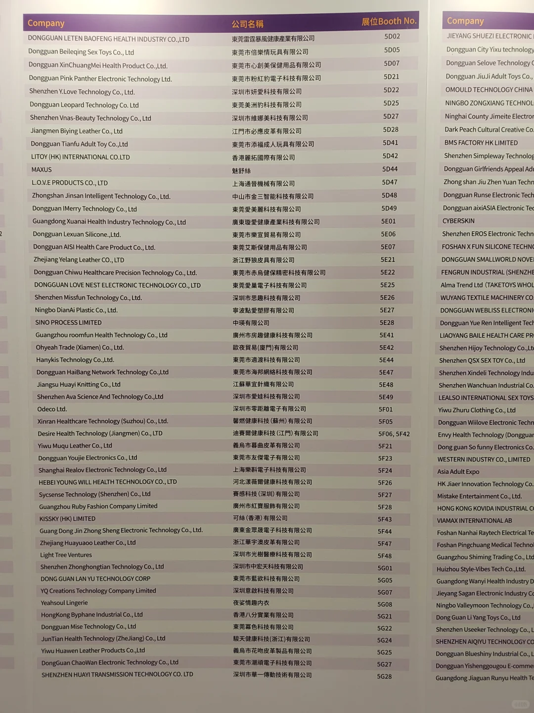香港成人展——参展公司