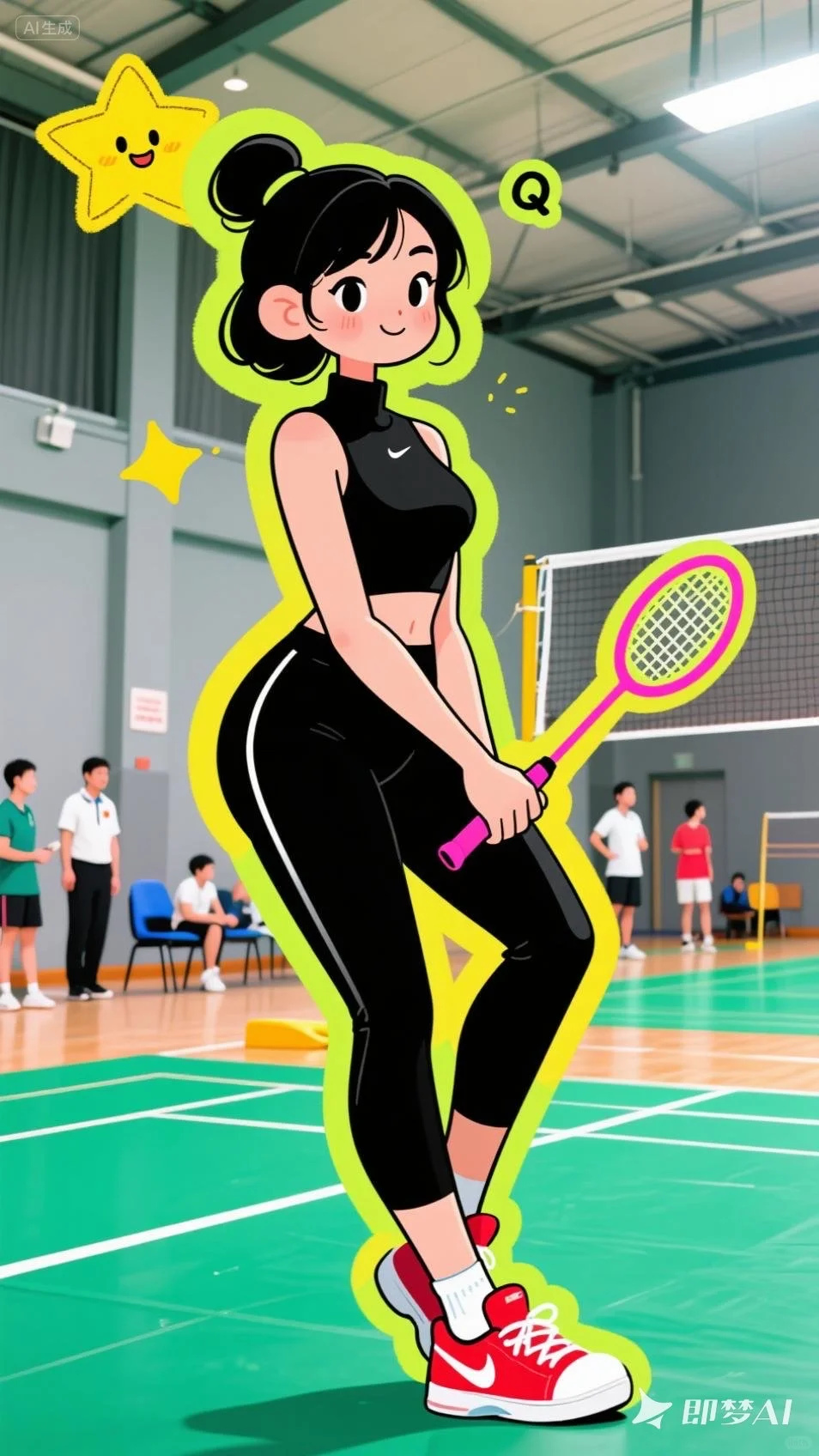 瑜伽裤+羽毛球=快乐double！