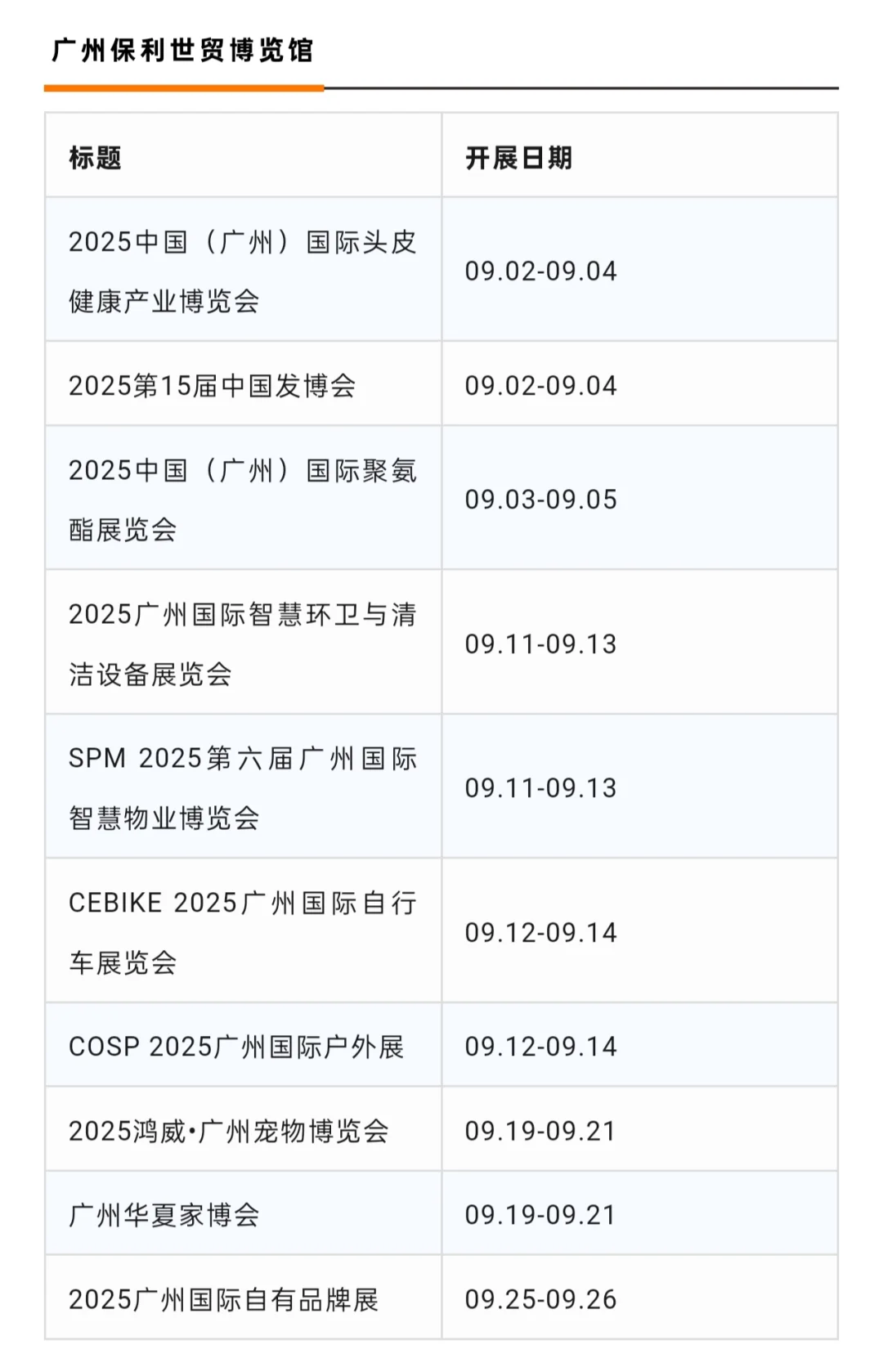 九月展会预告！九月华东华南展会一览表