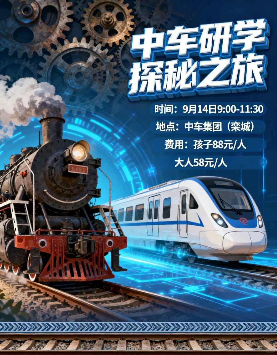 石家庄亲子活动&小小工程师，中车研学体验