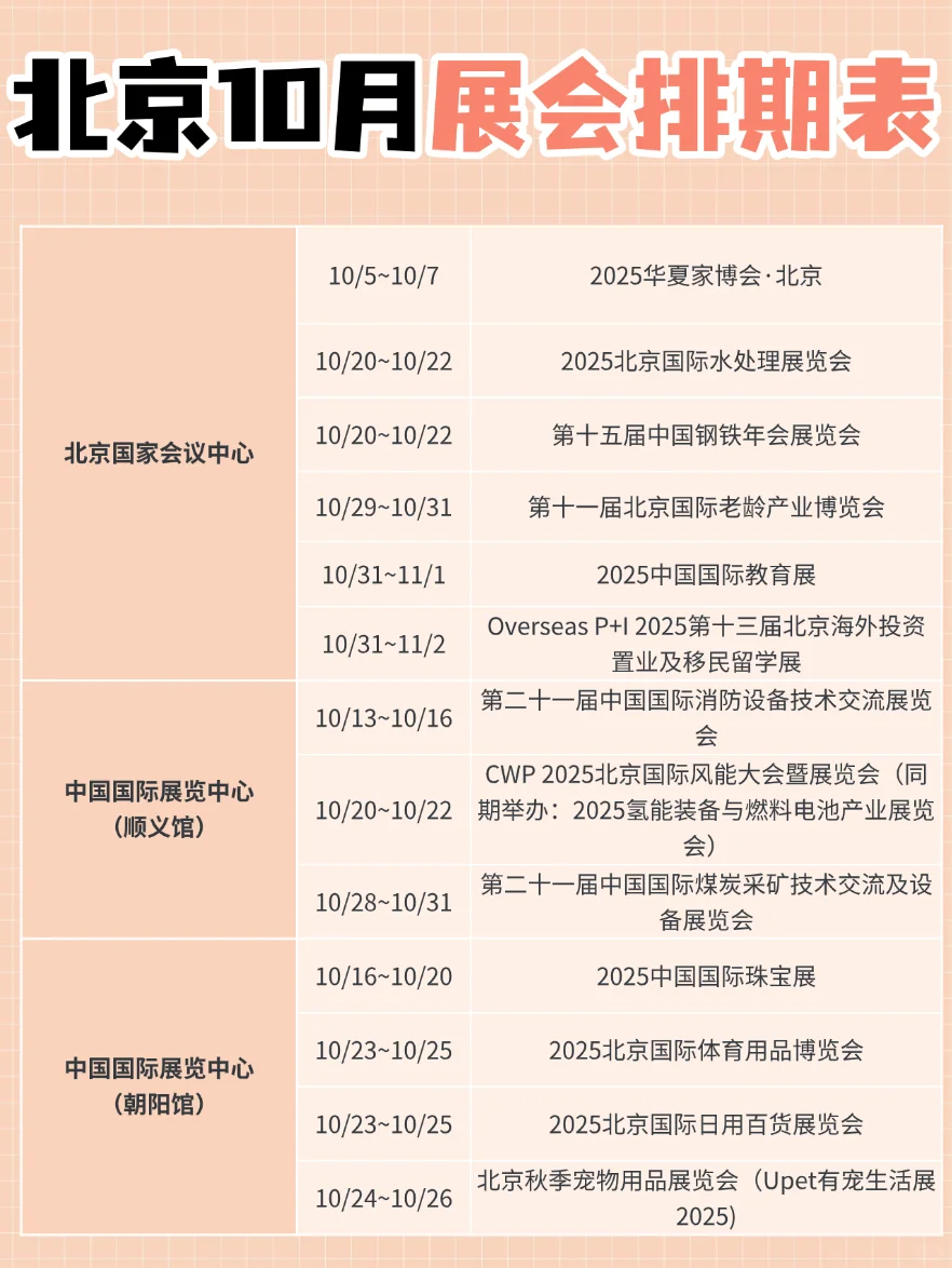 北京10月展会！收藏这篇就够啦！
