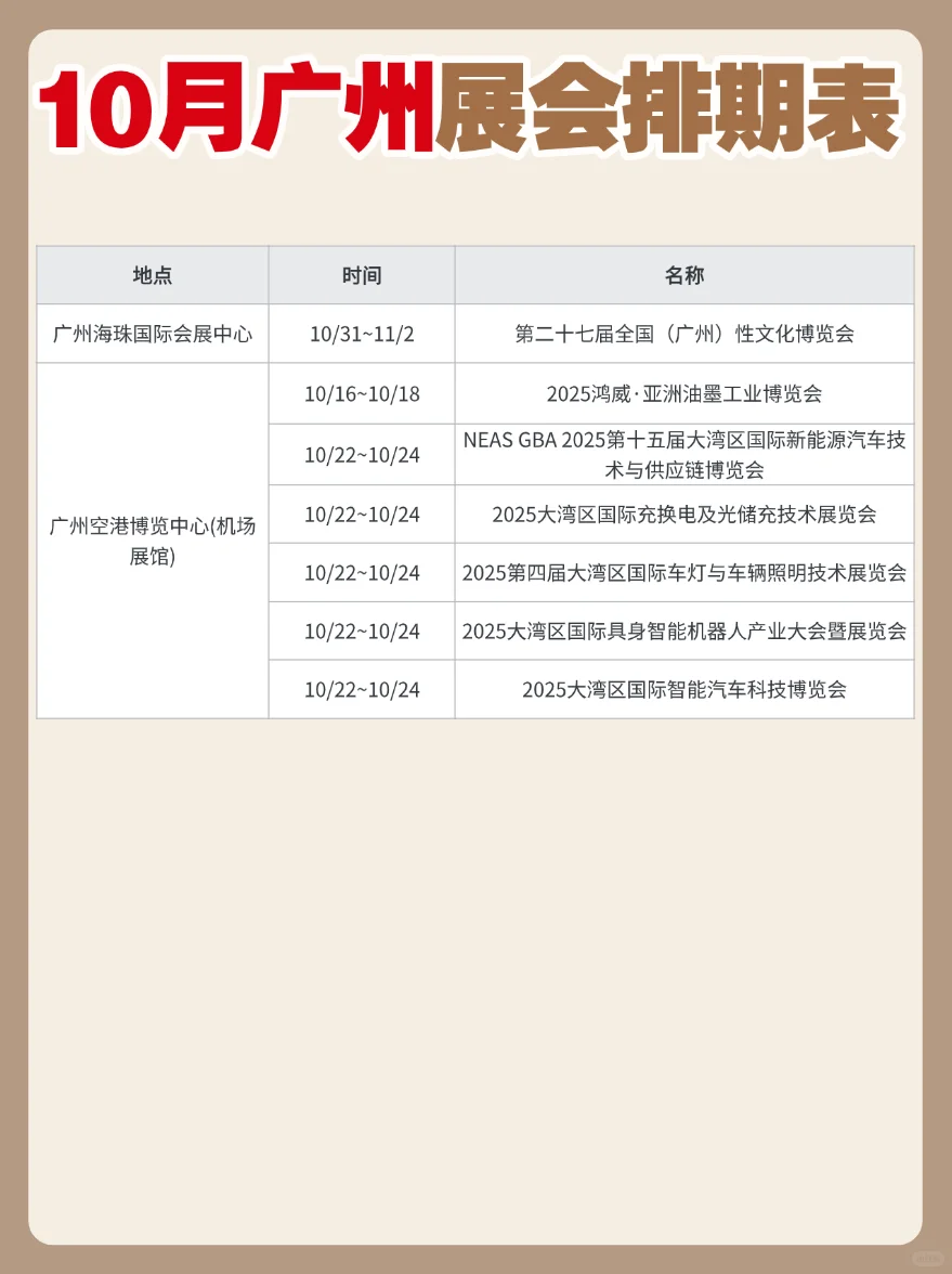 10月广州展会超全攻略！