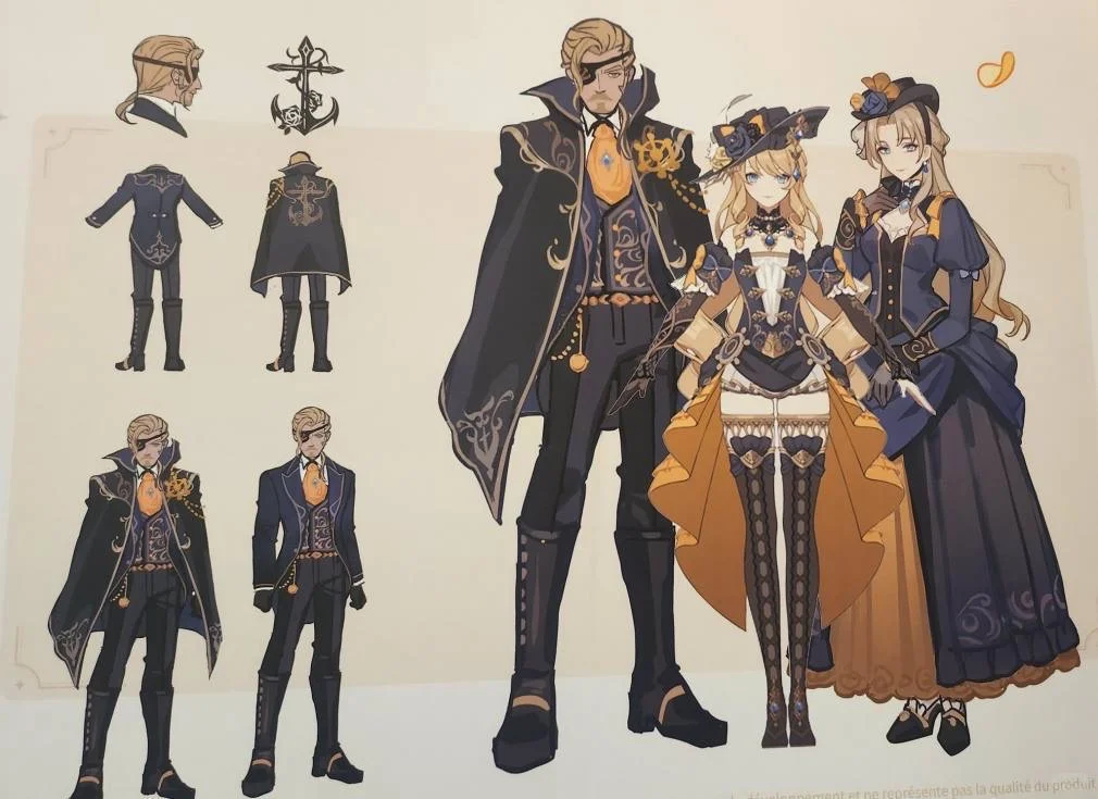 放出了超级多的原神角色设计图！