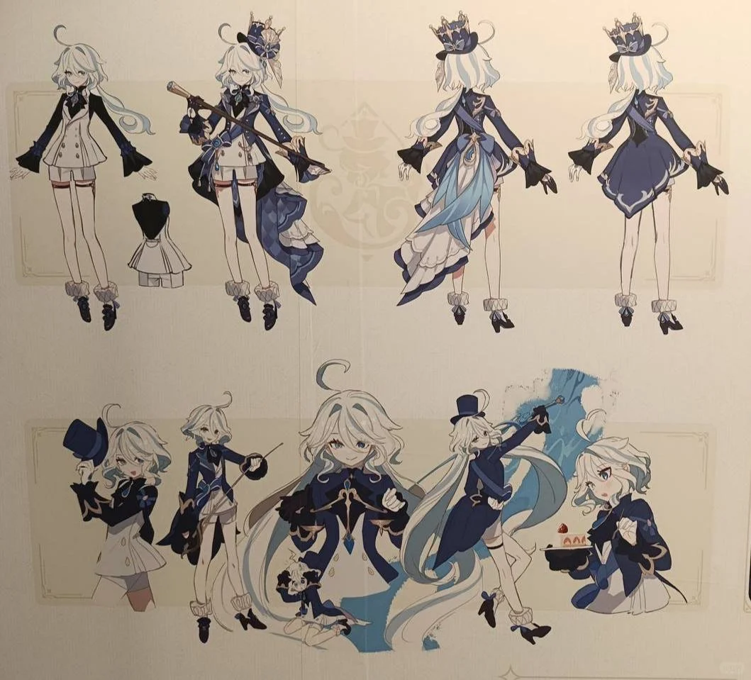 放出了超级多的原神角色设计图！