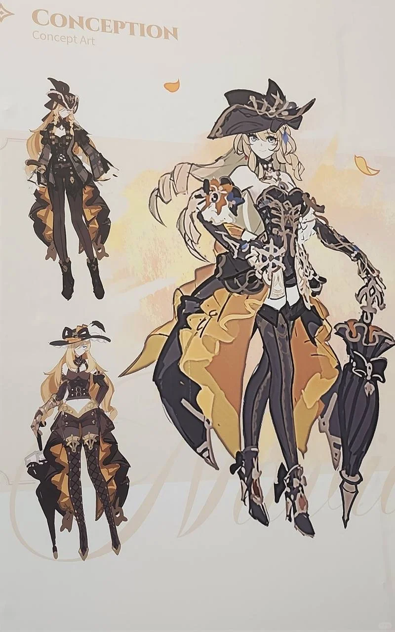 放出了超级多的原神角色设计图！