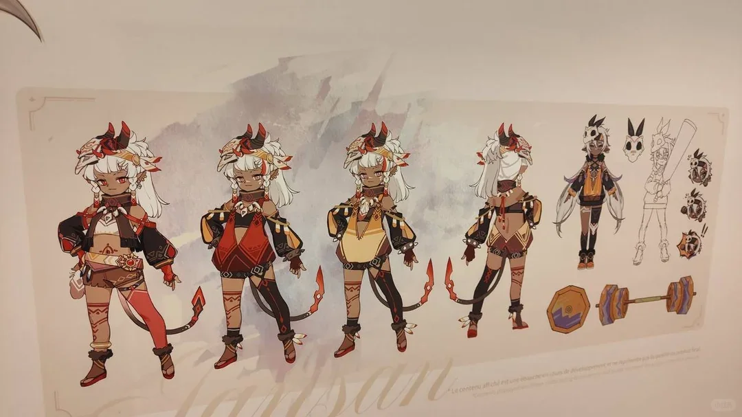 放出了超级多的原神角色设计图！