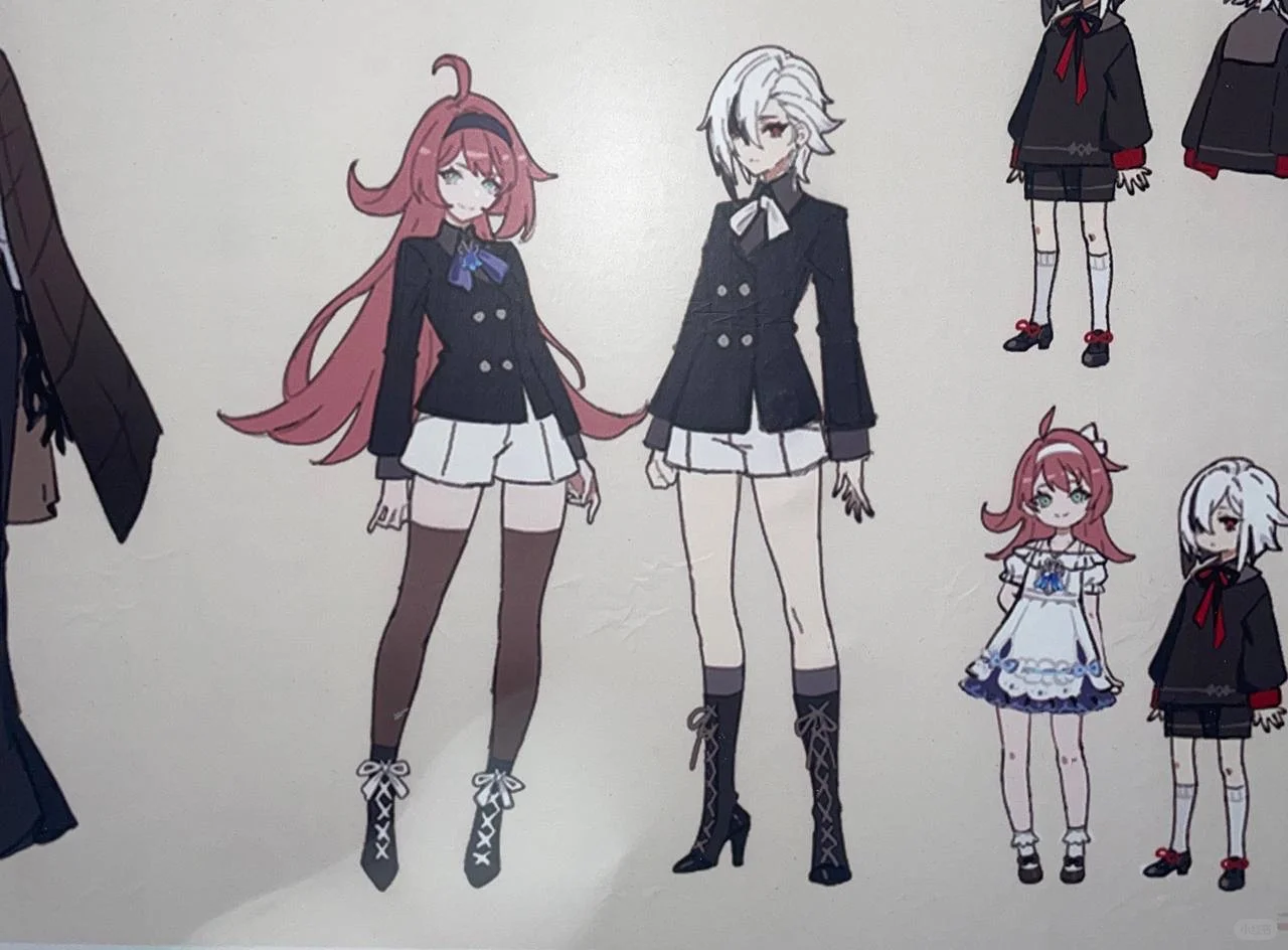 放出了超级多的原神角色设计图！