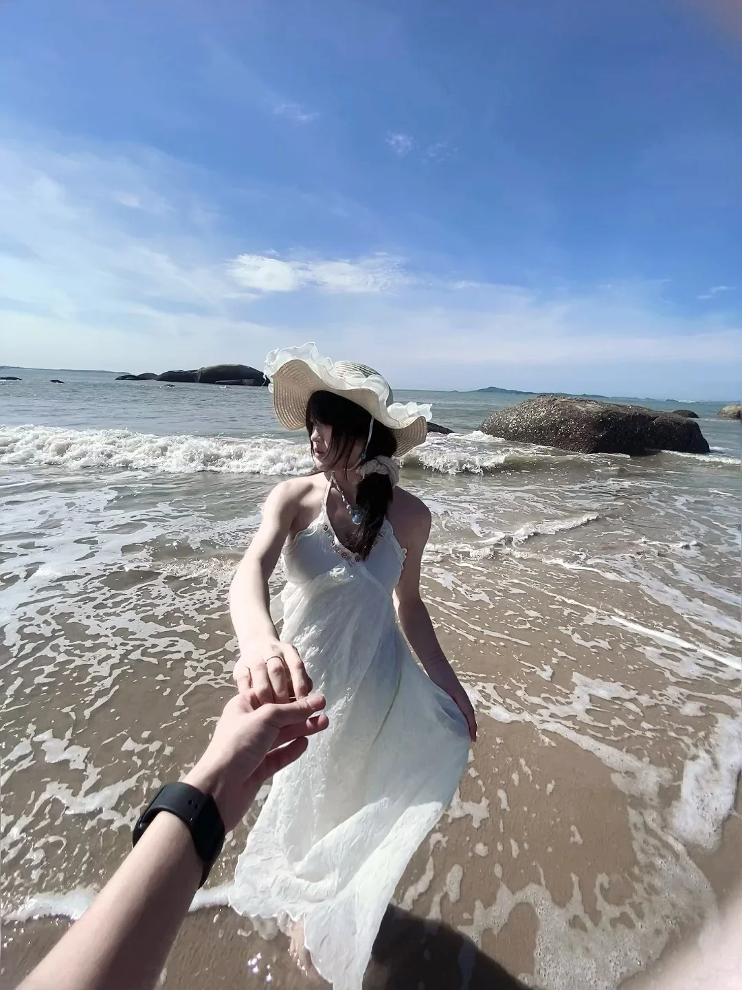 海边拍照姿势！