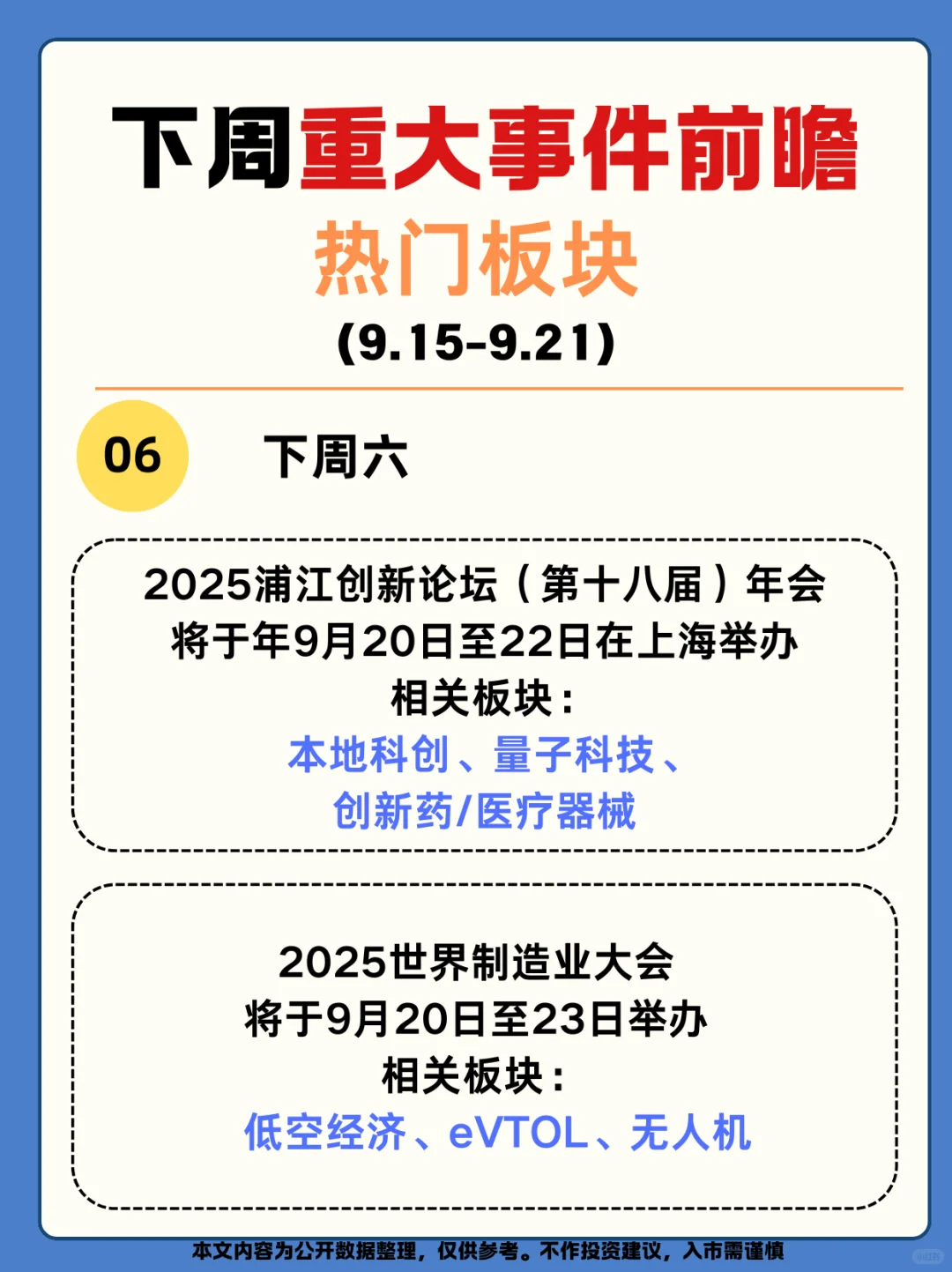 下周重大事件前瞻，快速锁定热点板块