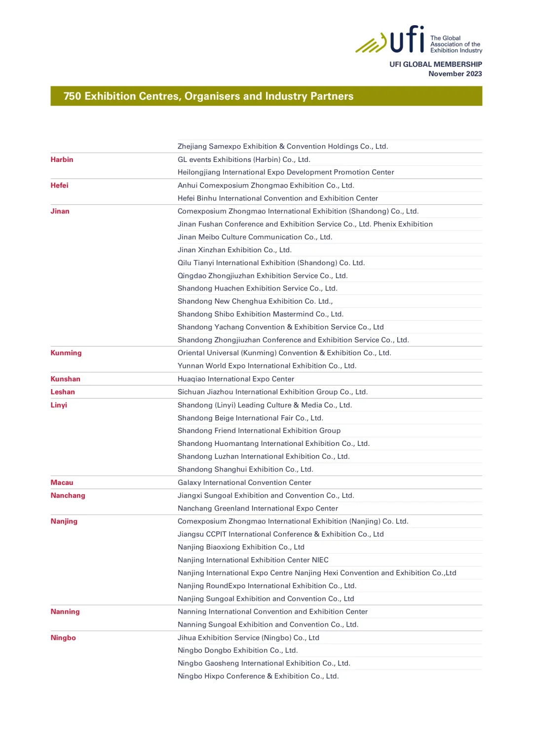 南宁国际会展中心 国内第34个UFI展馆成员