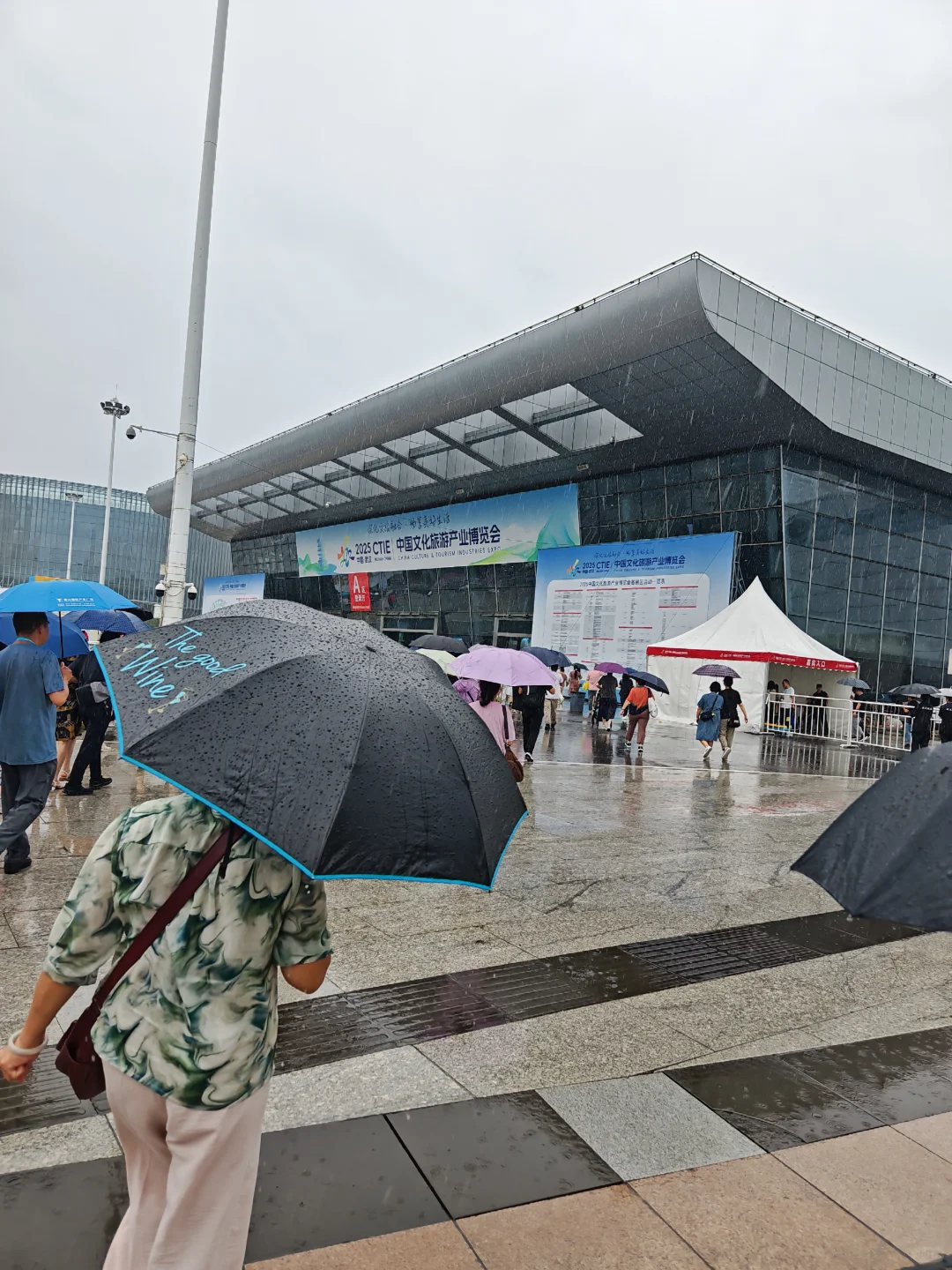 暴雨里的国博，武汉文化旅游博览会