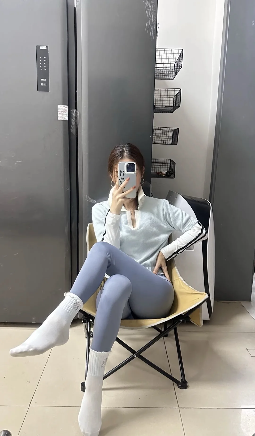 瑜伽裤白袜子是无敌的！