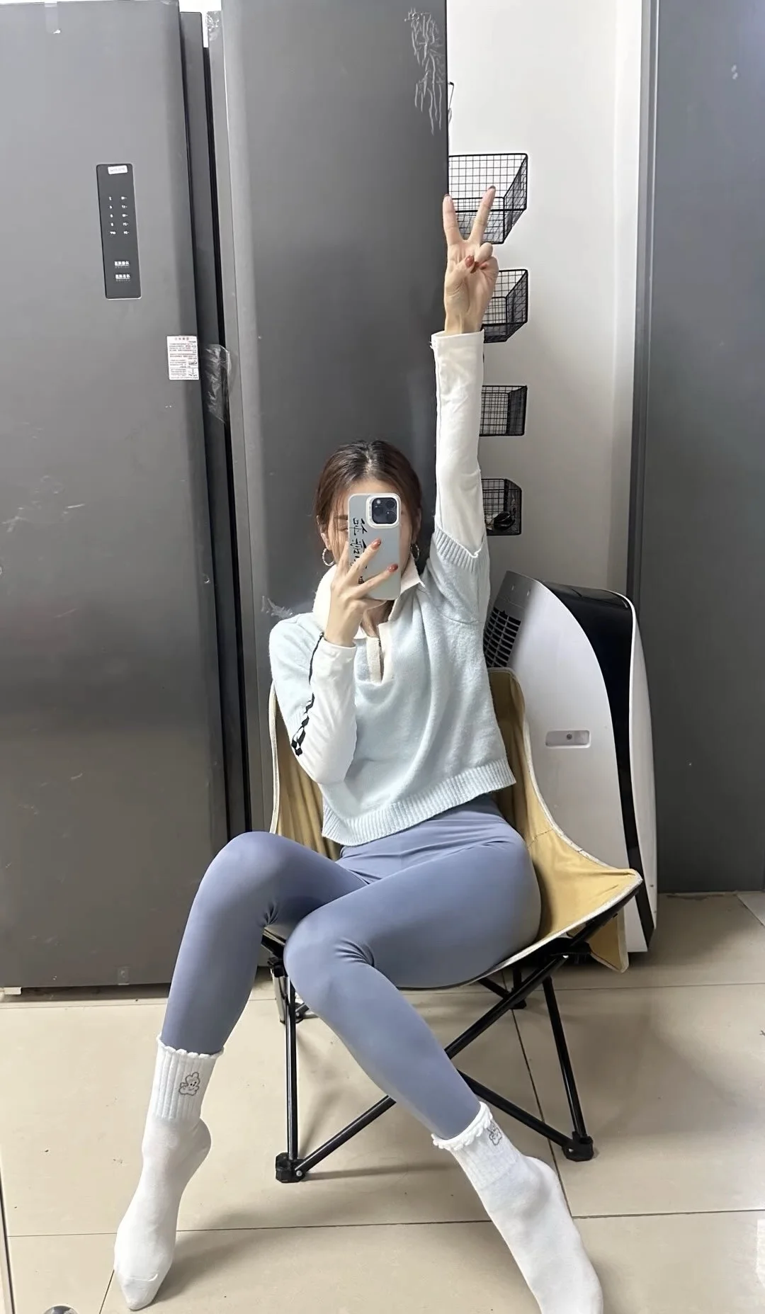 瑜伽裤白袜子是无敌的！