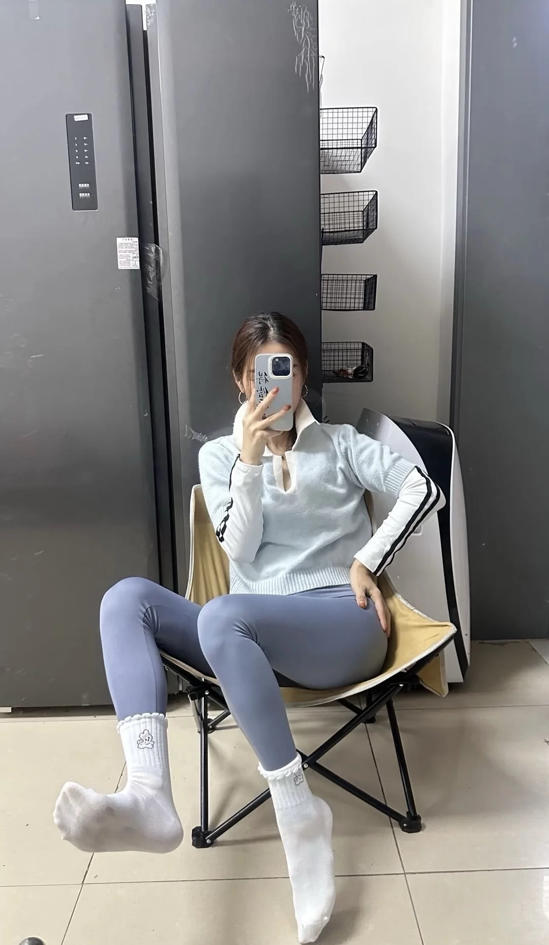 瑜伽裤白袜子是无敌的！