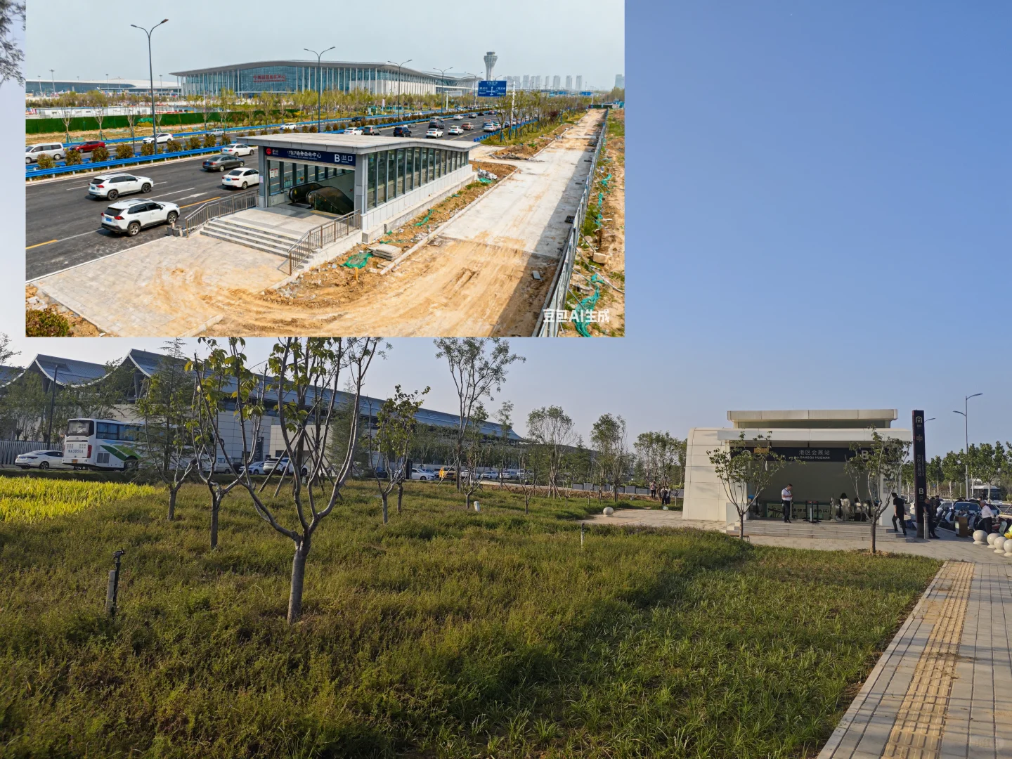 漫展前瞻港区的前后对比