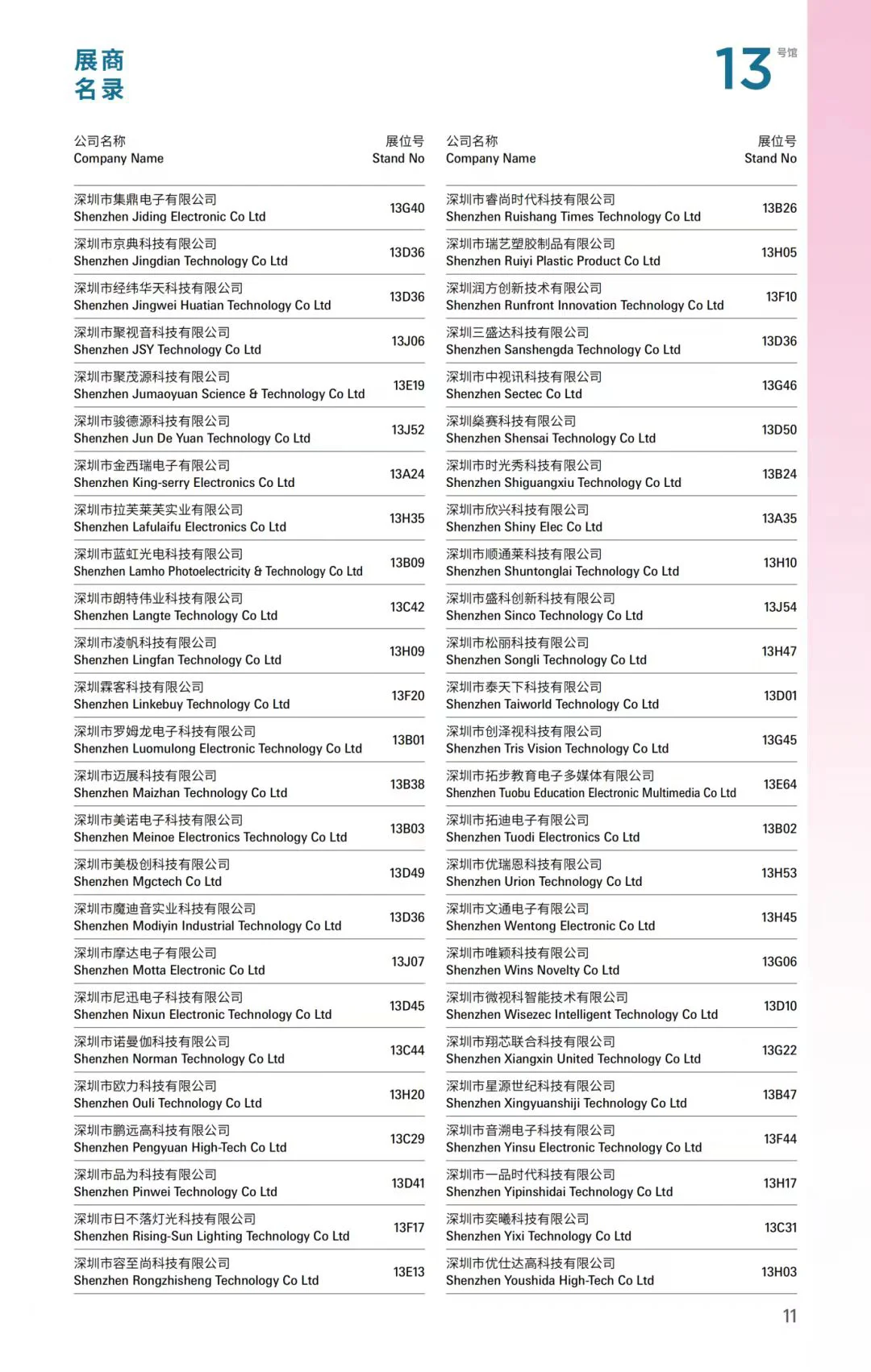 本周三9月17日深圳跨境电商展展位图+展商