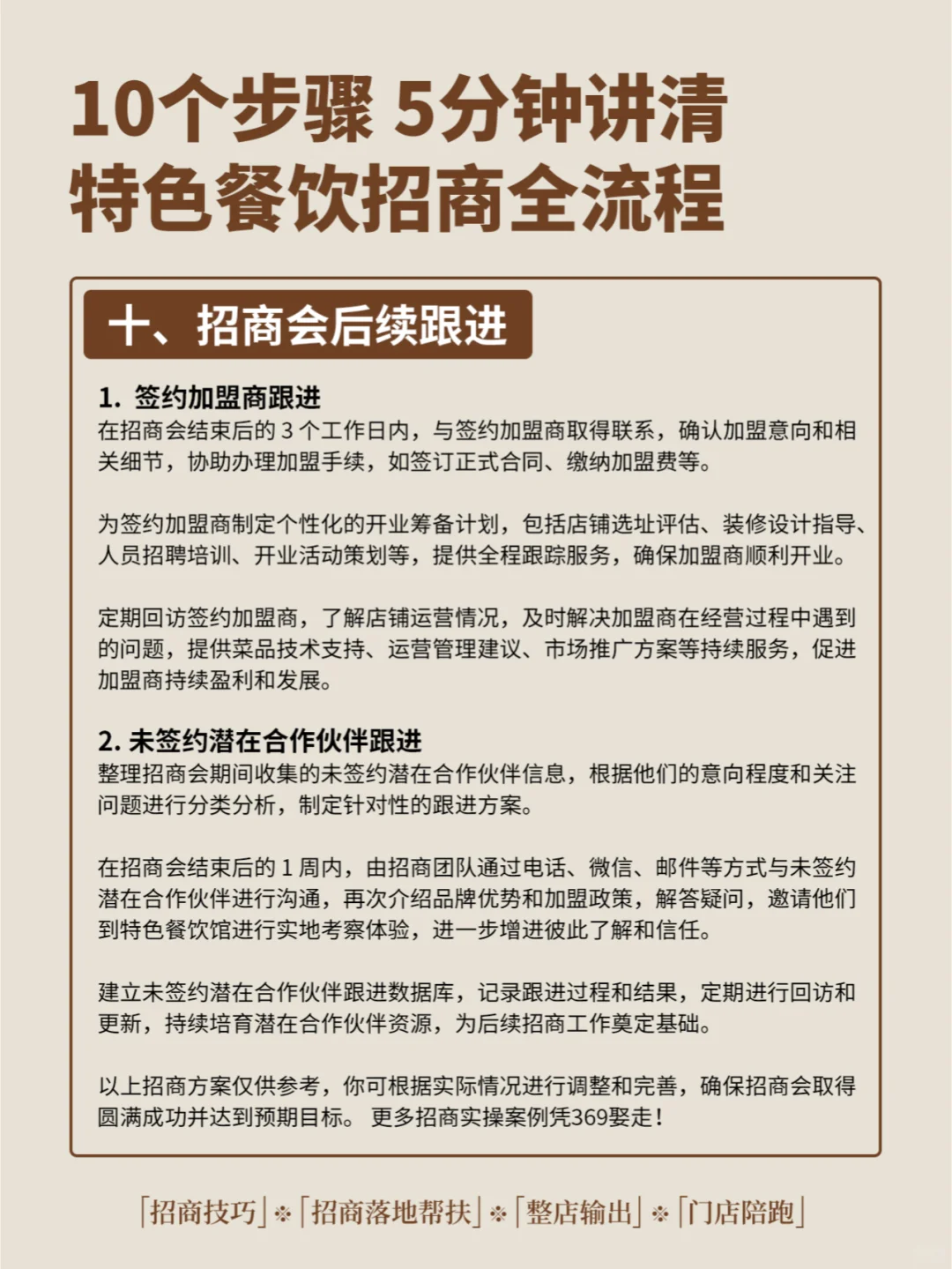 10个步骤5分钟讲清餐饮招商会全流程