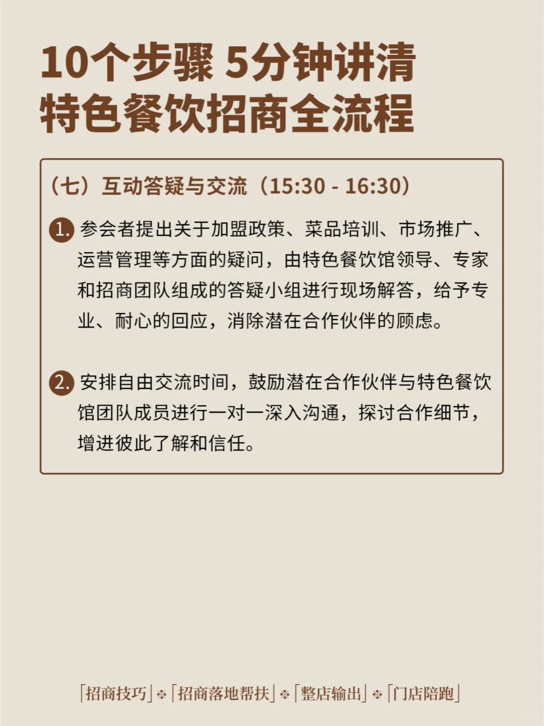 10个步骤5分钟讲清餐饮招商会全流程