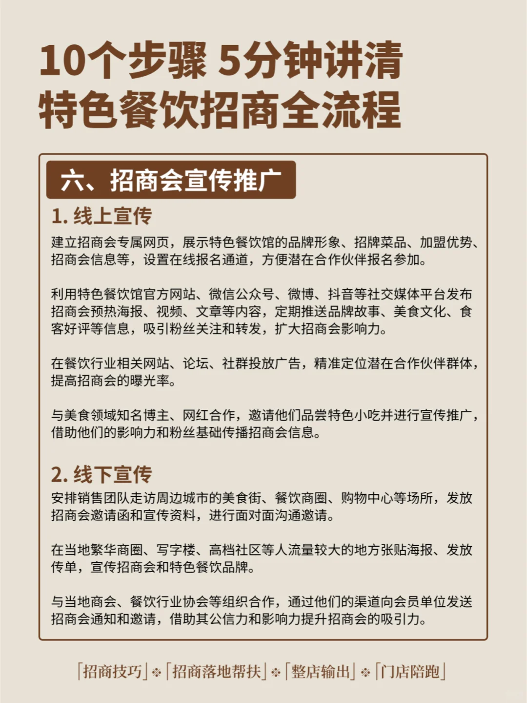 10个步骤5分钟讲清餐饮招商会全流程