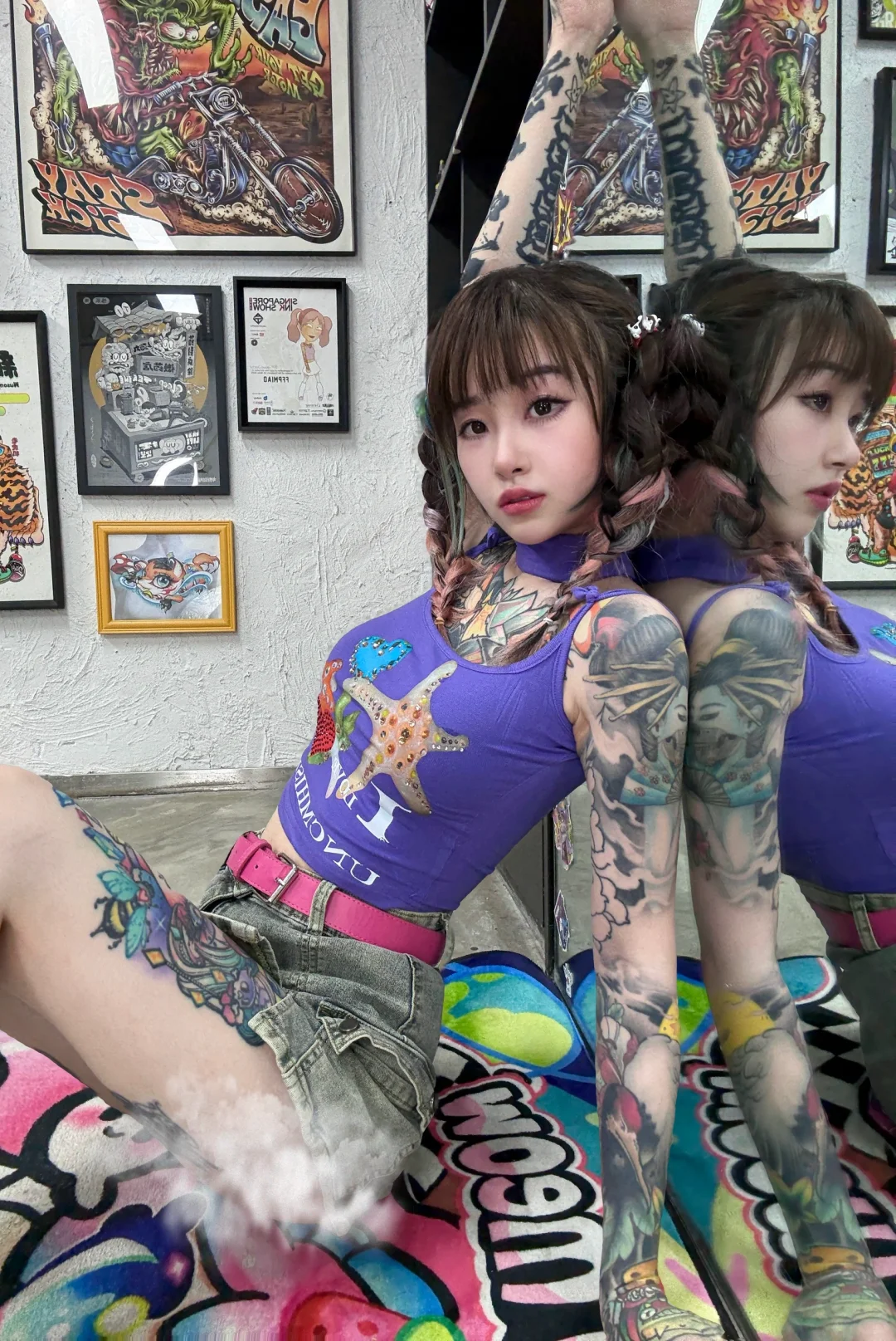 今天是紫色系穿搭?