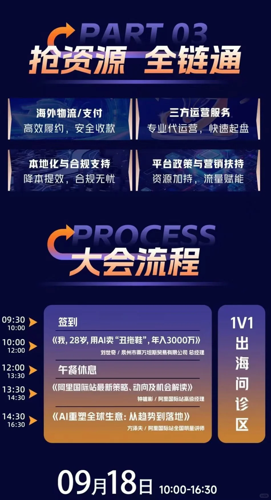 9.17-18号与大佬面对面交流、现场对接供应商