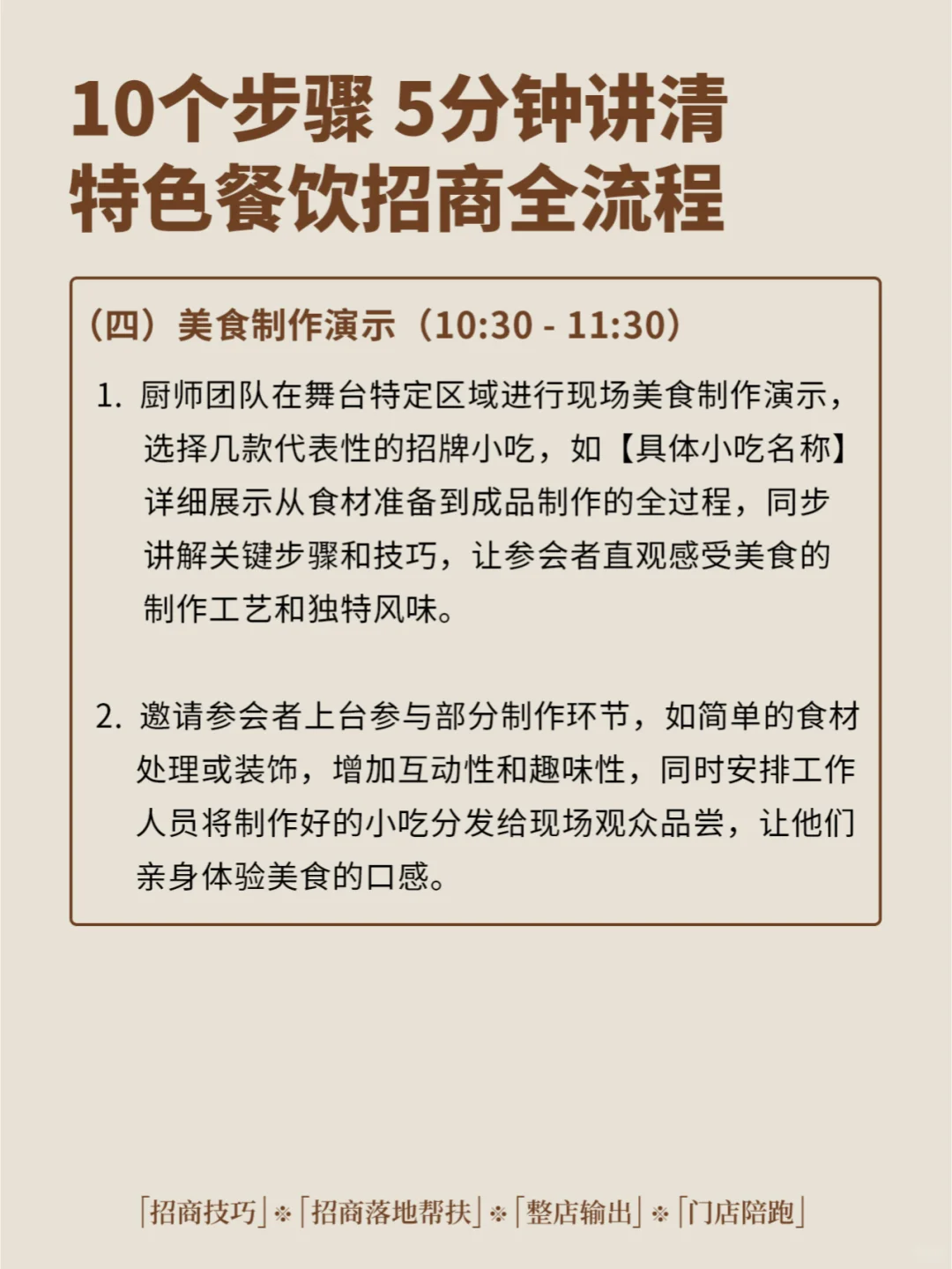 10个步骤5分钟讲清餐饮招商会全流程